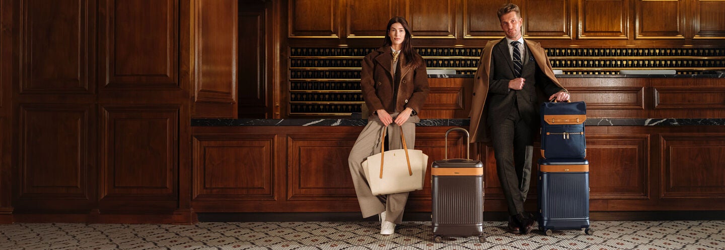 Image showing a mix of Reserve bags, backpacks and luggage. Click here to shop the full collection.