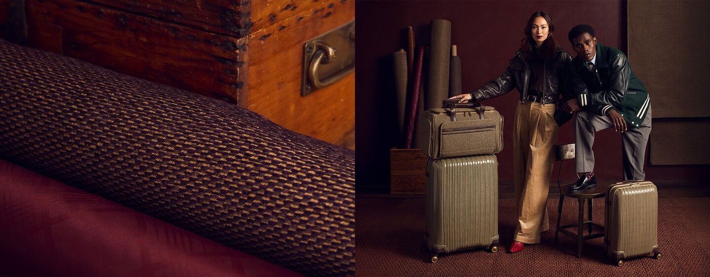 Tweed Travel Duffel and Tweed CURV shown in image. Click here to shop our sitewide sale.