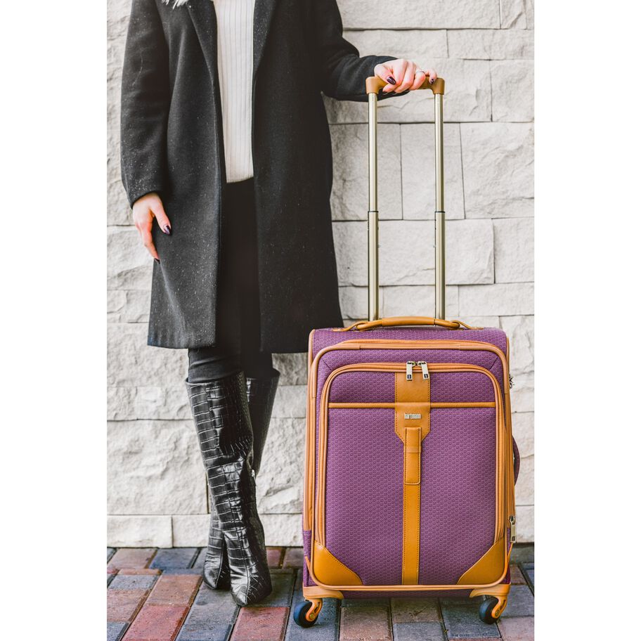 Hartmann Luxe II Carry-On Spinner, Burgundy/Tan, Lifestyle Image image number 7