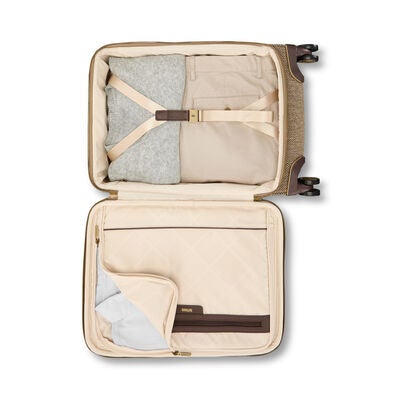 Tweed Global Carry-On in the color Tweed/Natural Leather.
