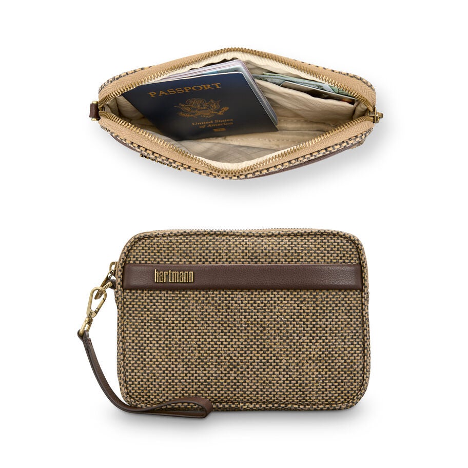 Tweed Carryall Tote in the color Tweed/Natural Leather. image number 4