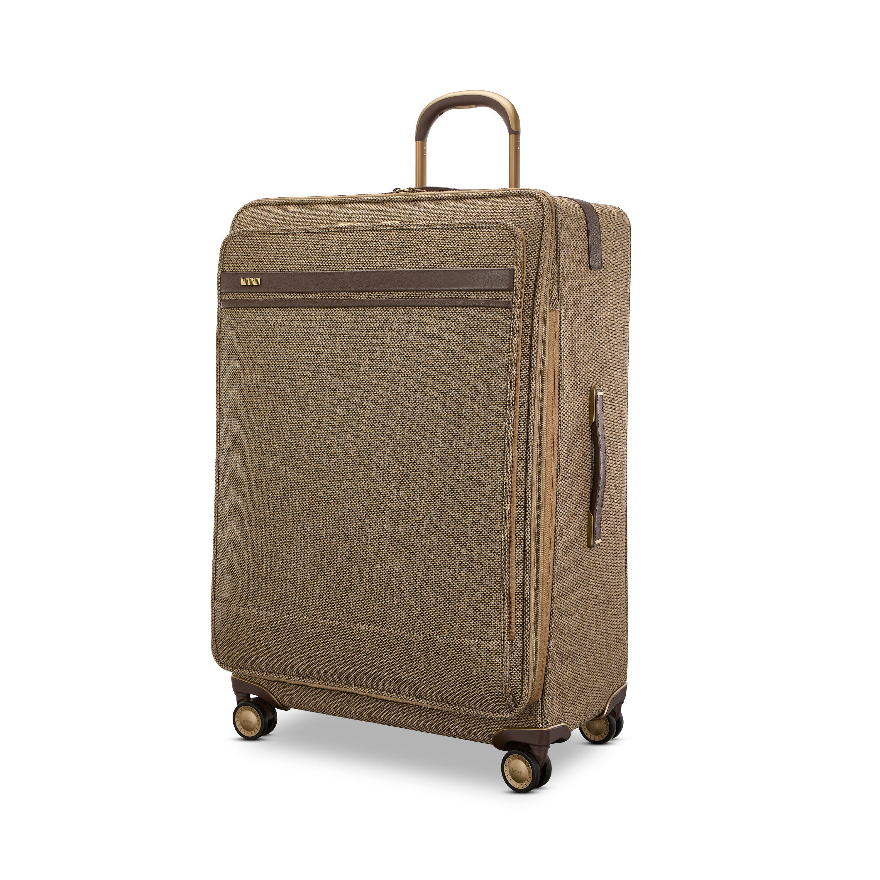 Valise Hartmann Jacquard Marron - 4 Roues, Made In USA, Années 2000