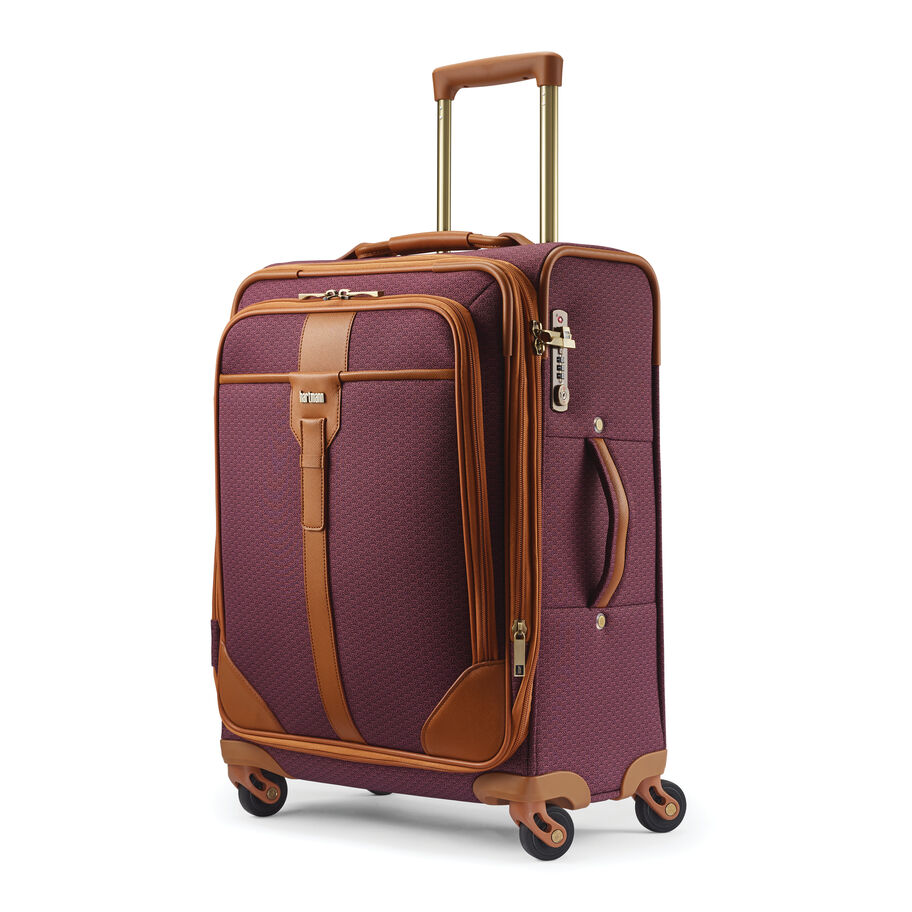 Hartmann Luxe II Carry-On Spinner, Burgundy/Tan, Front 3/4 Image image number 0