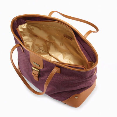 Hartmann Luxe II Shoulder Bag, Burgundy/Tan, Interior Image