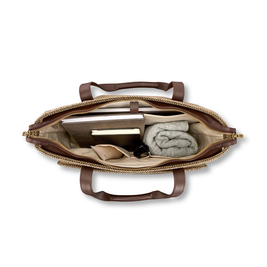 Tweed Carryall Tote in the color Tweed/Natural Leather. image number 2