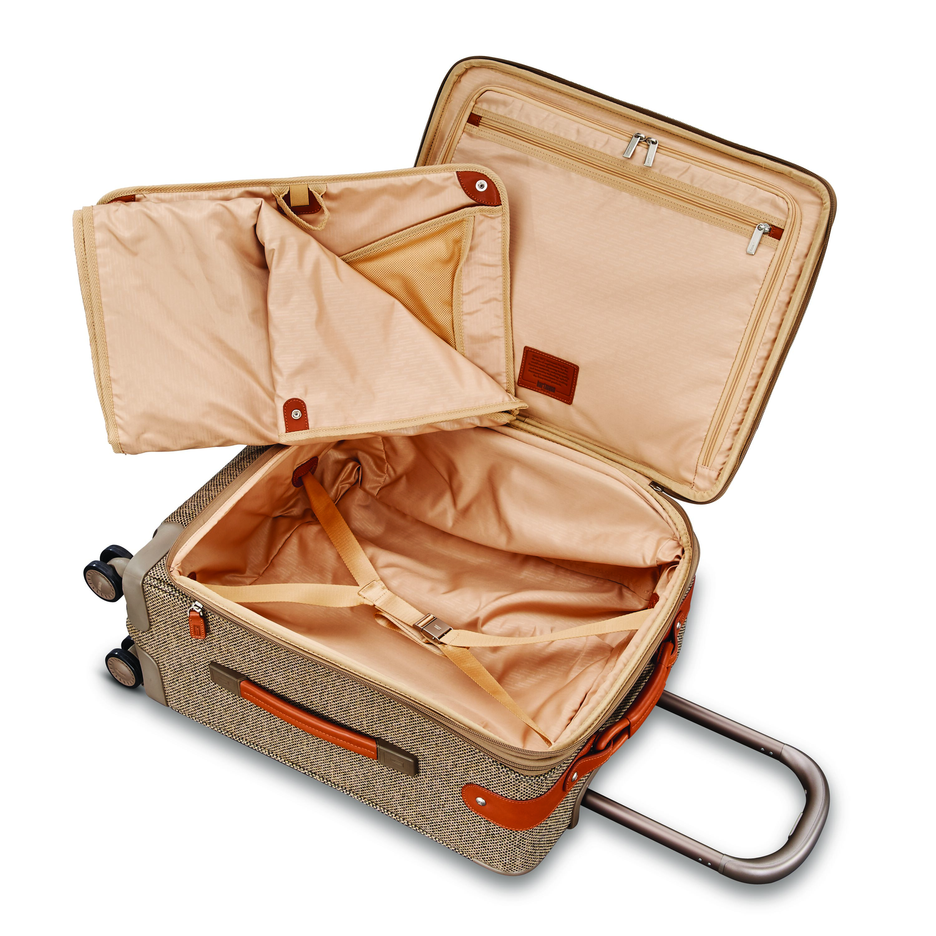 VINTAGE HARTMANN TWEED Carry-on Luggage Duffle Bag Belting Leather