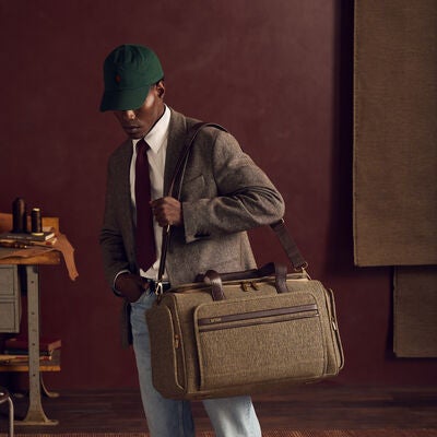 Tweed Travel Duffel in the color Tweed/Natural Leather.