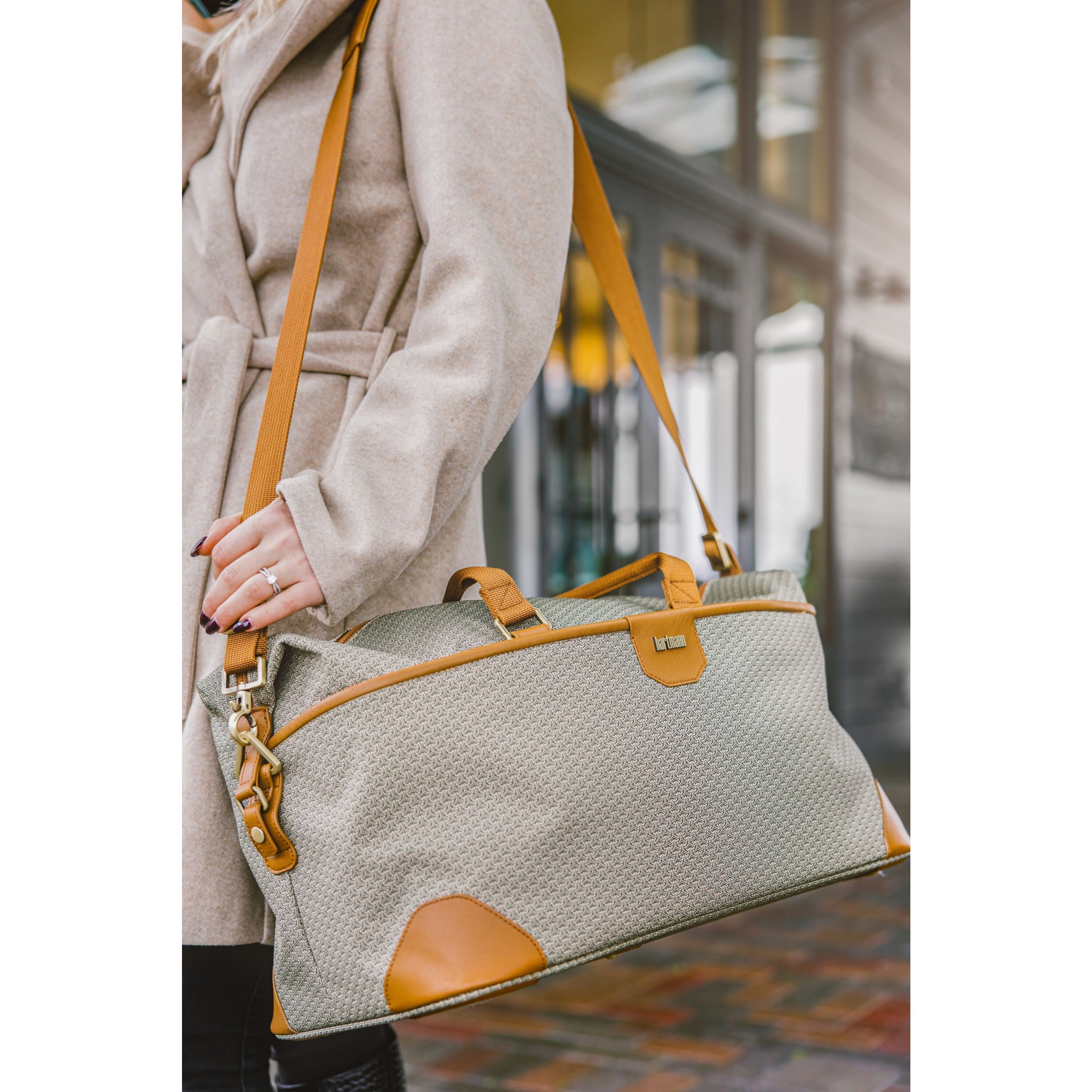 Hartmann herringbone luxe weekend duffel outlet