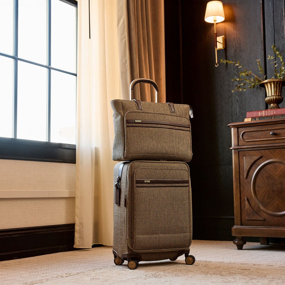 Tweed Carryall Tote in the color Tweed/Natural Leather. image number 8