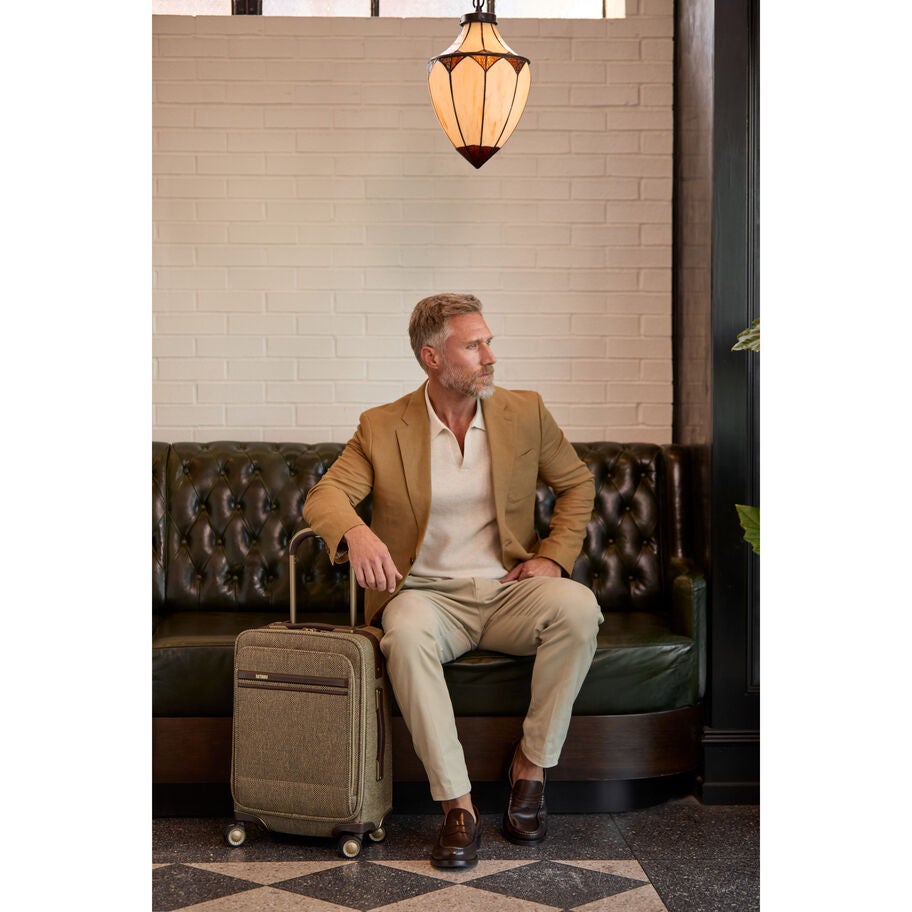 Tweed Global Carry-On in the color Tweed/Natural Leather. image number 9