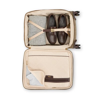 Tweed Domestic Carry-On in the color Tweed/Natural Leather.