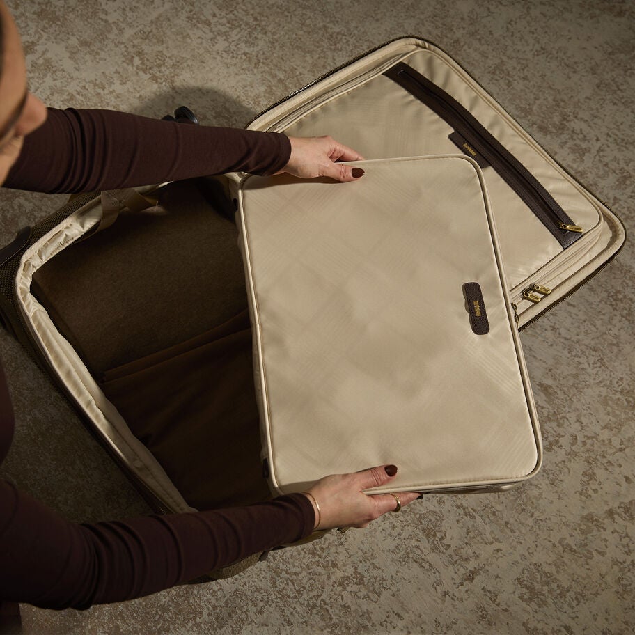 Tweed Global Carry-On in the color Tweed/Natural Leather. image number 1