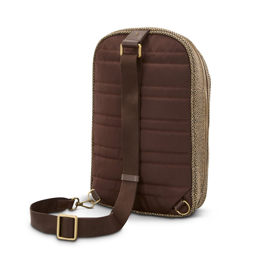 Tweed Sling Bag in the color Tweed/Natural Leather. image number 6