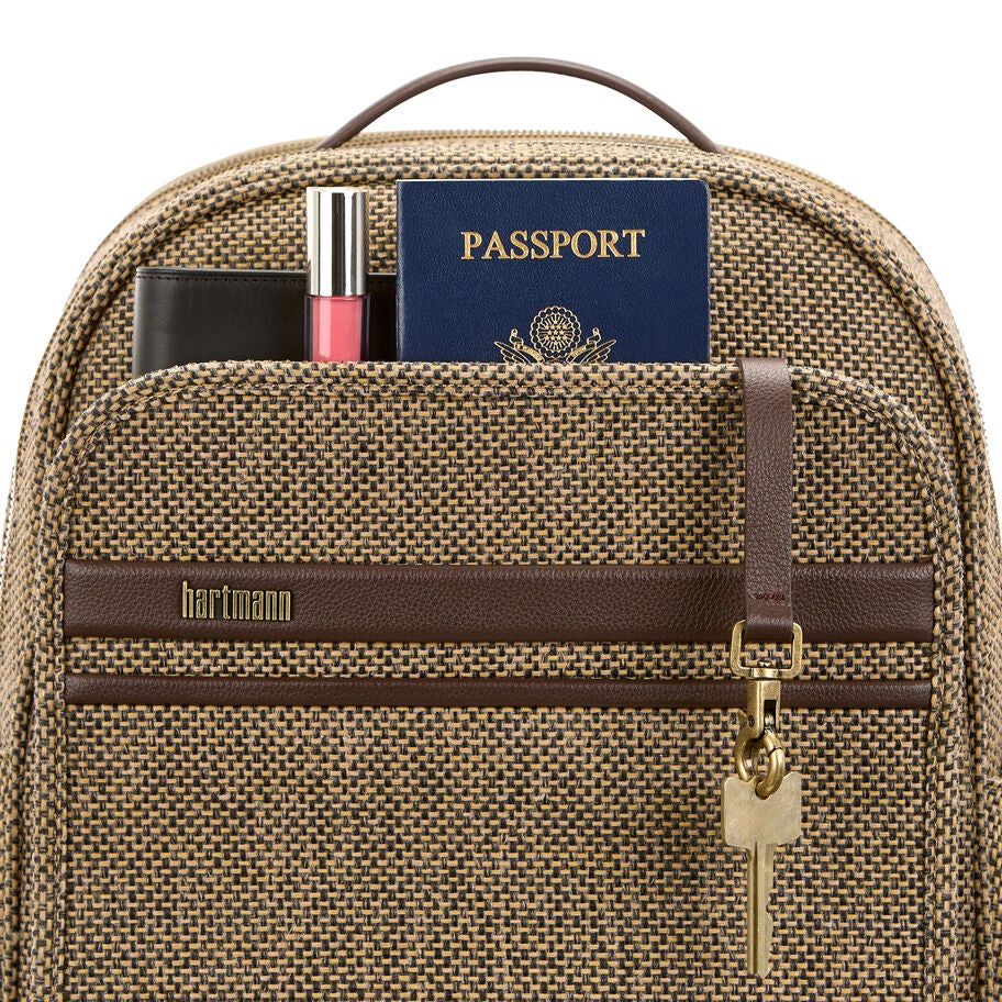 Tweed Travel Backpack in the color Tweed/Natural Leather. image number 2